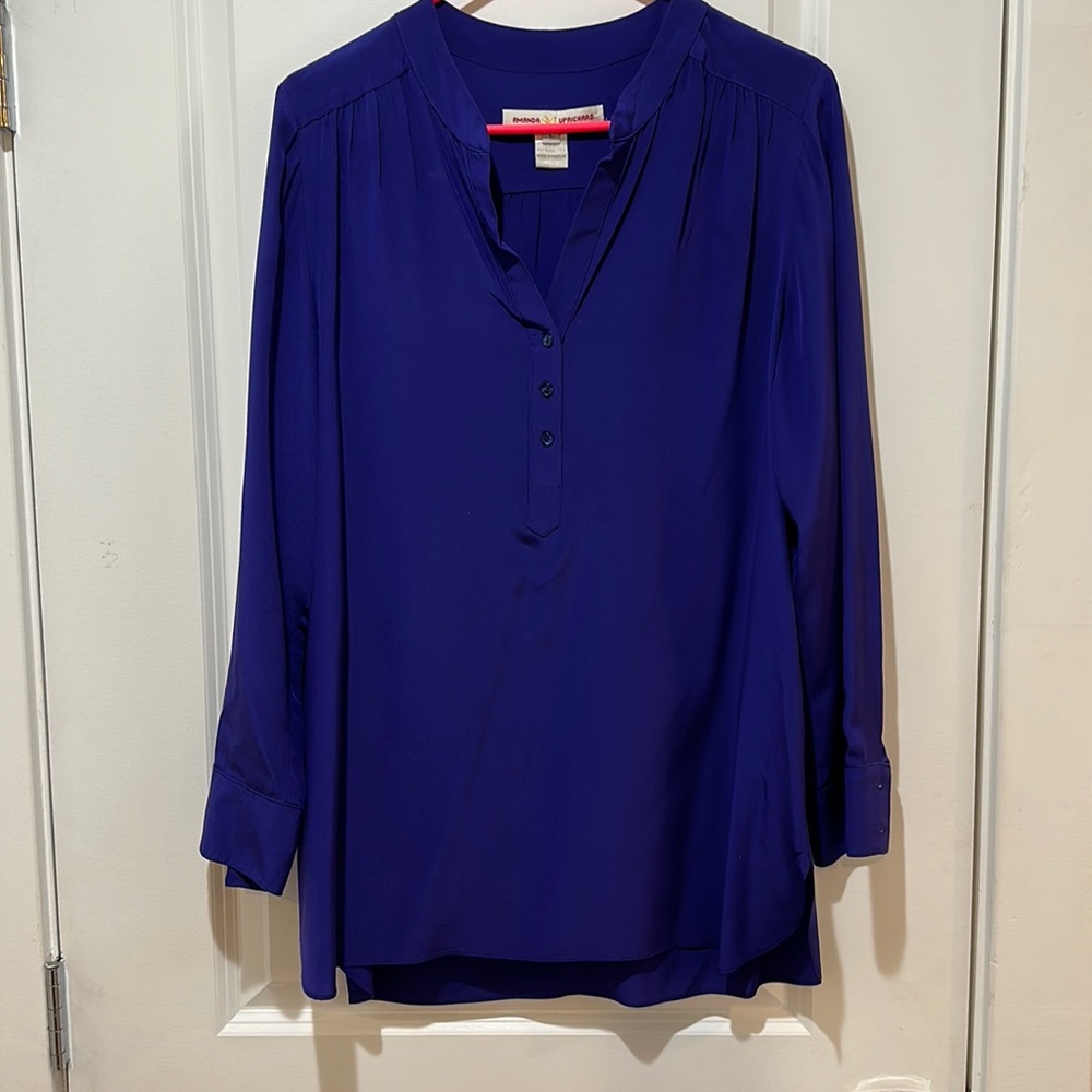 Amanda Uprichard L purple silk blouse